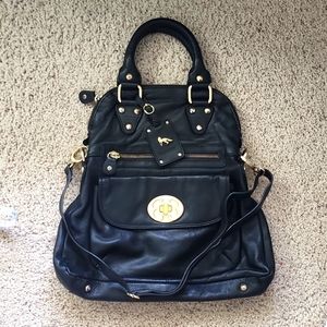 Emma Fox lg black leather convertible satchel